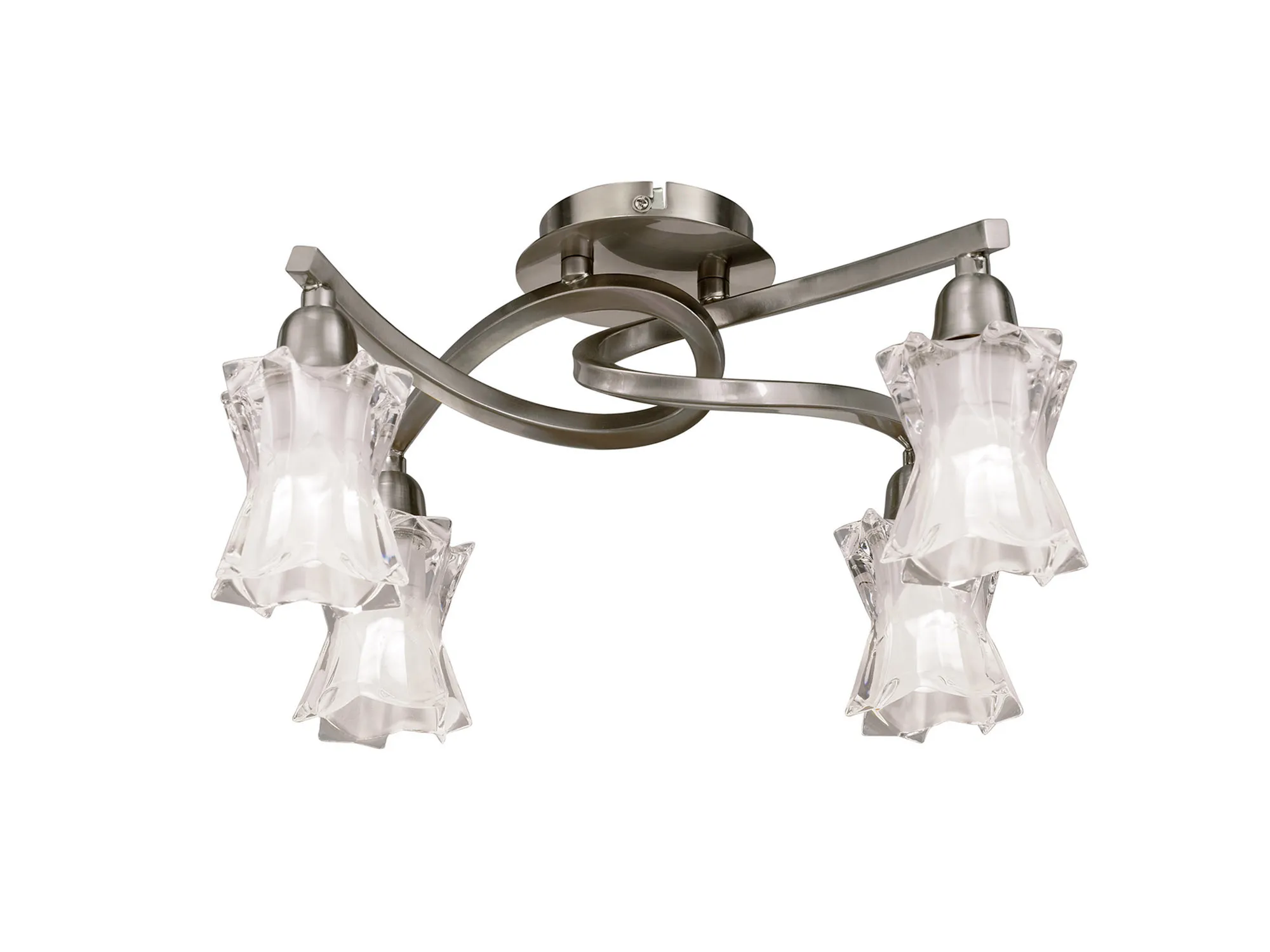 Alaska GU10 Satin Nickel Ceiling Lights Mantra Semi Flush Fittings